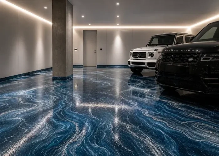 Epoxy plank Garage Flooring UAE